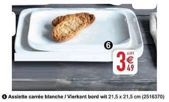Cora Assiette carrée blanche - vierkant bord wit 21,5 x 21,5 cm aanbieding