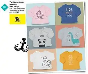 Carrefour T-shirt met lange mouwen voor baby’s aanbieding