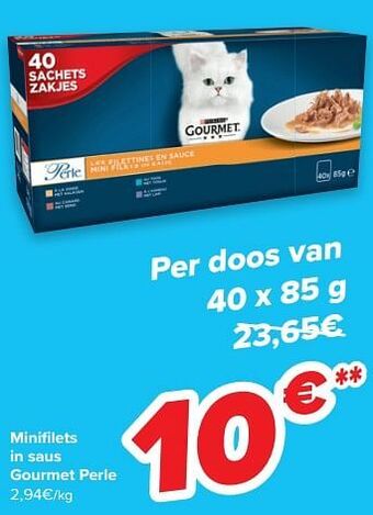 Carrefour Minifilets in saus gourmet perle aanbieding