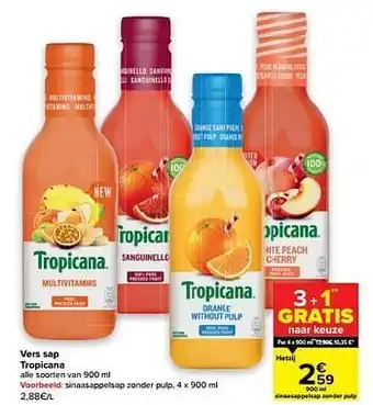 Carrefour Sinaasappelsap zonder pulp aanbieding