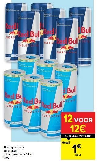 Carrefour Energiedrank red bull aanbieding