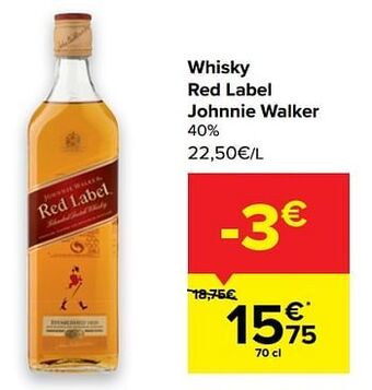 Carrefour Whisky red label johnnie walker aanbieding