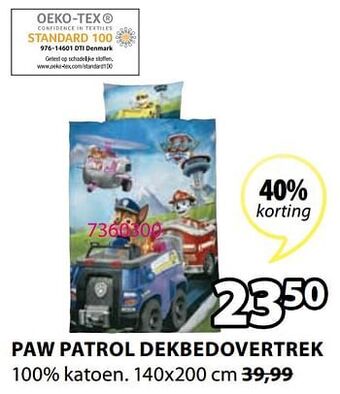 Jysk Paw patrol dekbedovertrek aanbieding