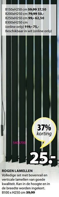 Jysk Rogen lamellen aanbieding