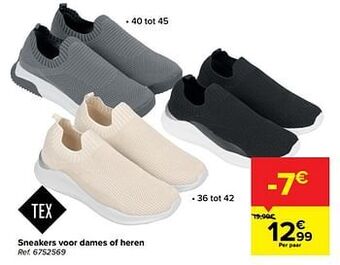 Carrefour Sneakers voor dames of heren aanbieding