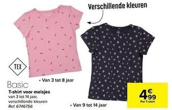 Carrefour T-shirt voor meisjes aanbieding