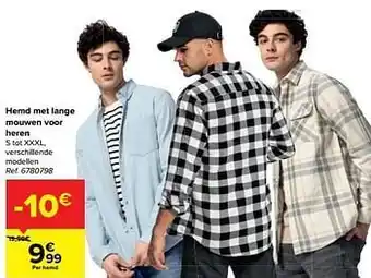 Carrefour Hemd met lange mouwen voor heren aanbieding