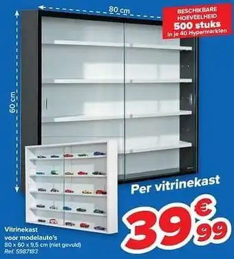 Carrefour Vitrinekast voor modelauto’s aanbieding
