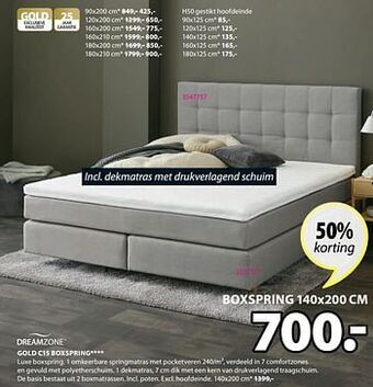Jysk Gold c15 boxspring aanbieding