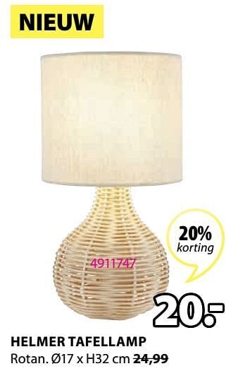 Jysk Helmer tafellamp aanbieding