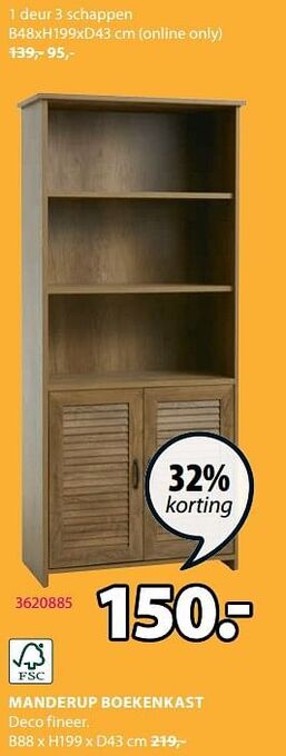 Jysk Manderup boekenkast aanbieding