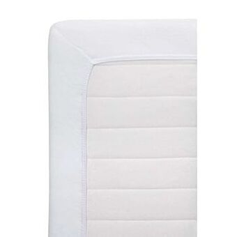 Leen Bakker Hoeslaken jersey - wit - 80x200 cm - Leen Bakker aanbieding