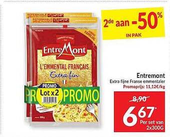 Intermarché Entremont Extra Fijne Franse Emmentaler aanbieding