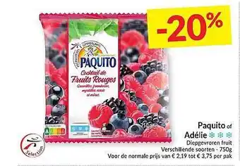 Intermarché Paquito Of Adelie Diepgevroren Fruit aanbieding