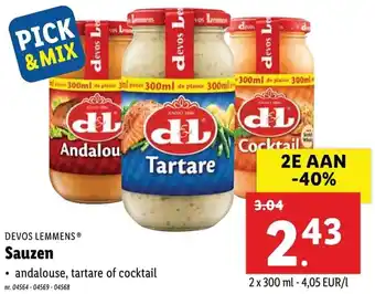 Lidl Devos Lemmens Sauzen 2*300ml aanbieding