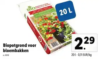 Lidl Bio Potgrond voor bloembakken 20L aanbieding