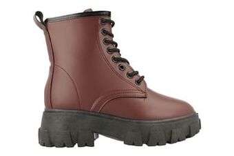 Berca Shoes Mode-Mania Bottine Dames Trend Bikerboot - Bordeaux aanbieding