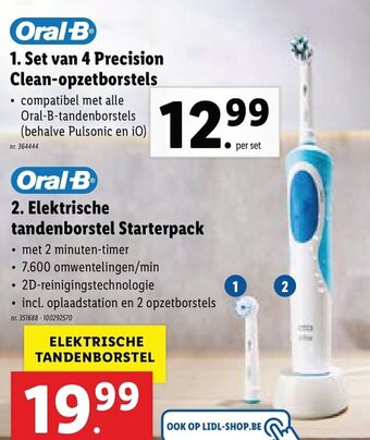 Lidl Oral-B Elektrische tandenborstel Starterpack aanbieding