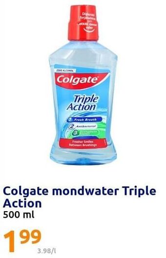 Action Colgate mondwater triple action aanbieding