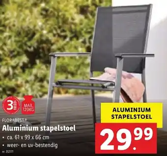 Lidl Florabest Aluminium stapelstoel 61*88*66cm aanbieding