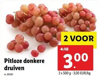 Lidl Pitloze donkere druiven 2*500g aanbieding