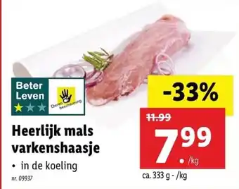 Lidl Heerlijck mals varkenshaasje 333g aanbieding