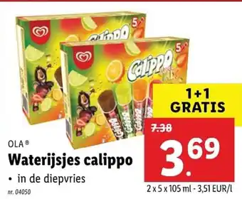 Lidl Ola Waterijs Calippo 2*5*105ml aanbieding