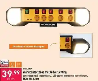 Wandcontactdoos met ledverlichting