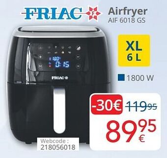 Eldi Friac airfryer aif 6018 gs aanbieding