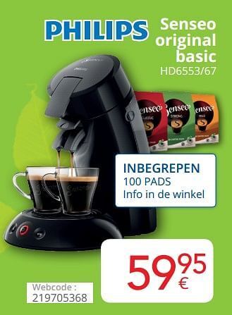 Eldi Philips senseo original basic hd6553-67 aanbieding