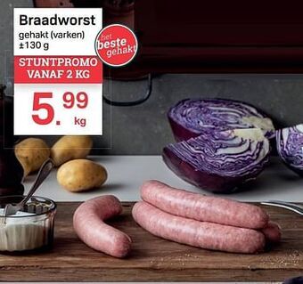 Buurtslagers Braadworst aanbieding