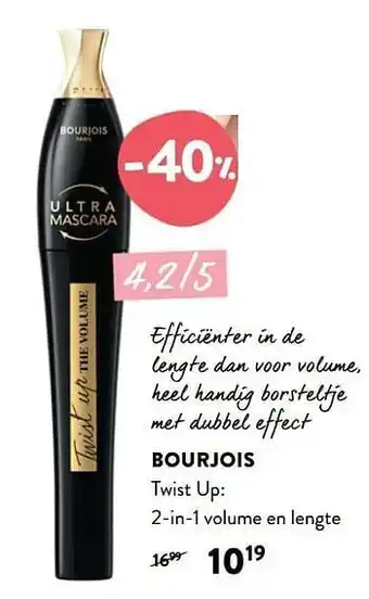 Di Bourjois twist up: 2-in-1 volume en lengte aanbieding