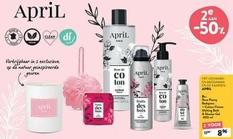 Di Rose peony badspons + cotton flower melting bath + shower gel aanbieding