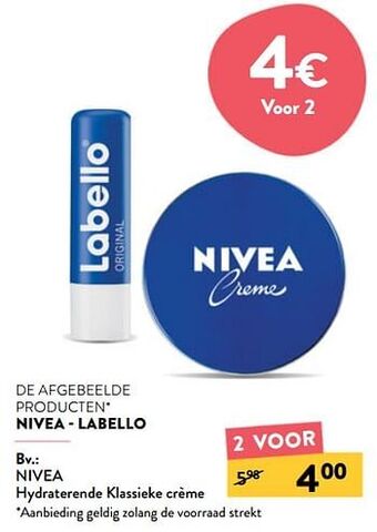 Di Nivea hydraterende klassieke crème aanbieding