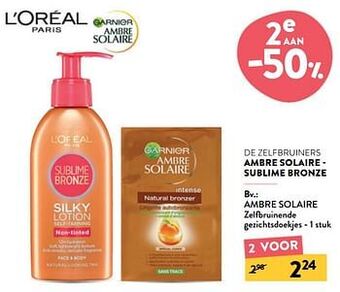Di Ambre solaire zelfbruinende gezichtsdoekjes aanbieding