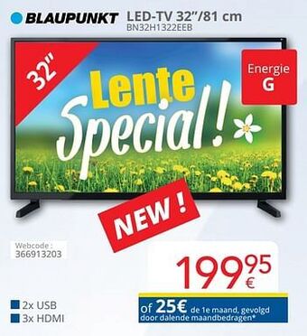 Eldi Blaupunkt led-tv 32``-81 cm bn32h1322eeb aanbieding