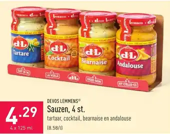 ALDI DEVOS LEMMENS Sauzen 4*125ml aanbieding