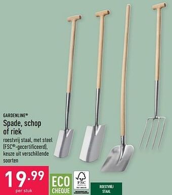 Spade, schop of riek