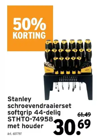 GAMMA Stanley schroevendraaierset softgrip 44-delig STHTO-74958 aanbieding