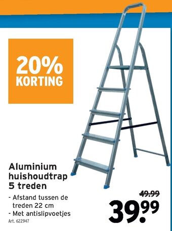 GAMMA Aluminium huishoudtrap 5 treden aanbieding