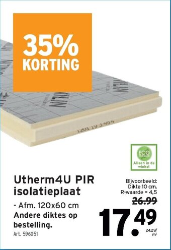 GAMMA Utherm4U PIR isolatieplaat aanbieding