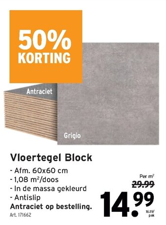 GAMMA Vloertegel Block aanbieding