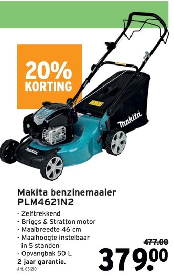 GAMMA Makita benzinemaaier PLM4621N2 aanbieding