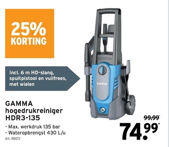 GAMMA Gamma hogedrukreiniger HDR3-135 aanbieding