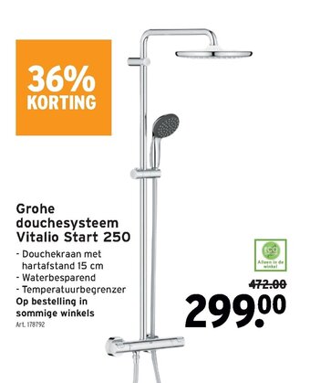 GAMMA Grohe douchesysteem Vitalio Start 250 aanbieding