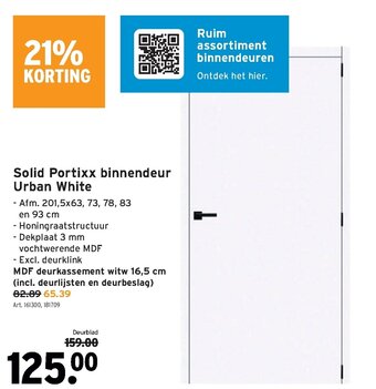 GAMMA Solid Portixx binnendeur Urban White aanbieding