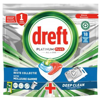 Delhaize 18 Vaatwascapsules | ADW | Patinum + | Deep Clean aanbieding
