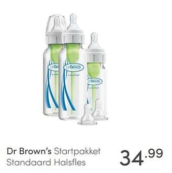 Baby & Tiener Dr brown`s startpakket standaard halsfles aanbieding