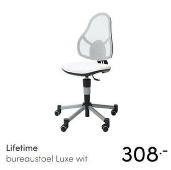 Baby & Tiener Lifetime bureaustoel luxe wit aanbieding