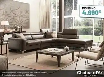 Chateau d'Ax In master leder hoekopstelling met elektrische relax 5 verstelbare hoofdsteunen aanbieding